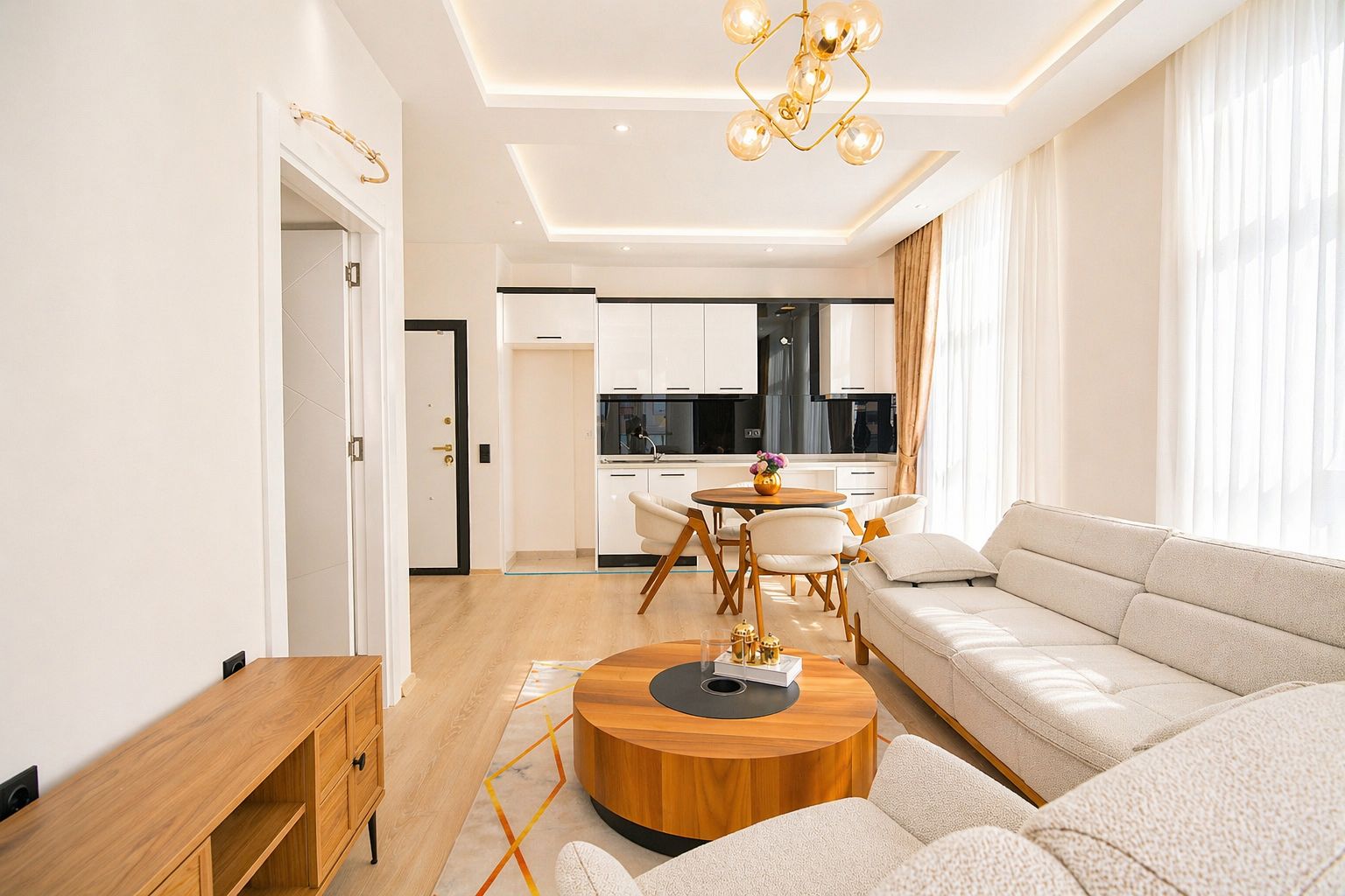 A 1+1 apartment at a great price in Mahmutlar – furnished and with mountain views