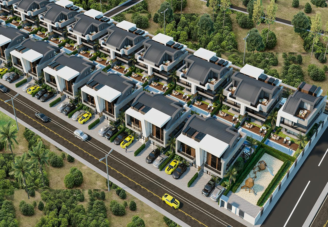 Belek'te müteahhit tarafından inşa edilen villa kompleksi - vatandaşlık, oturma izni ve taksit planları.