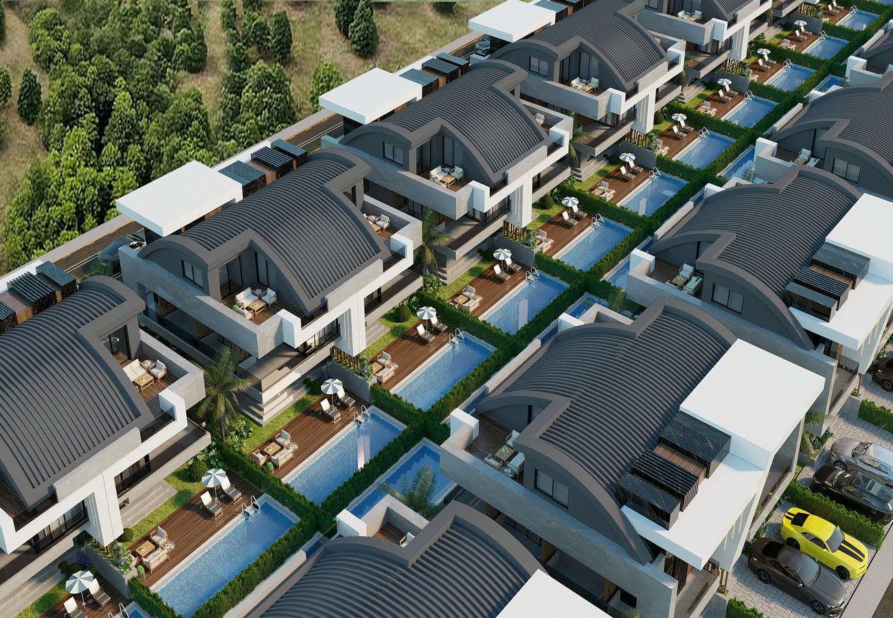 Belek'te müteahhit tarafından inşa edilen villa kompleksi - vatandaşlık, oturma izni ve taksit planları.