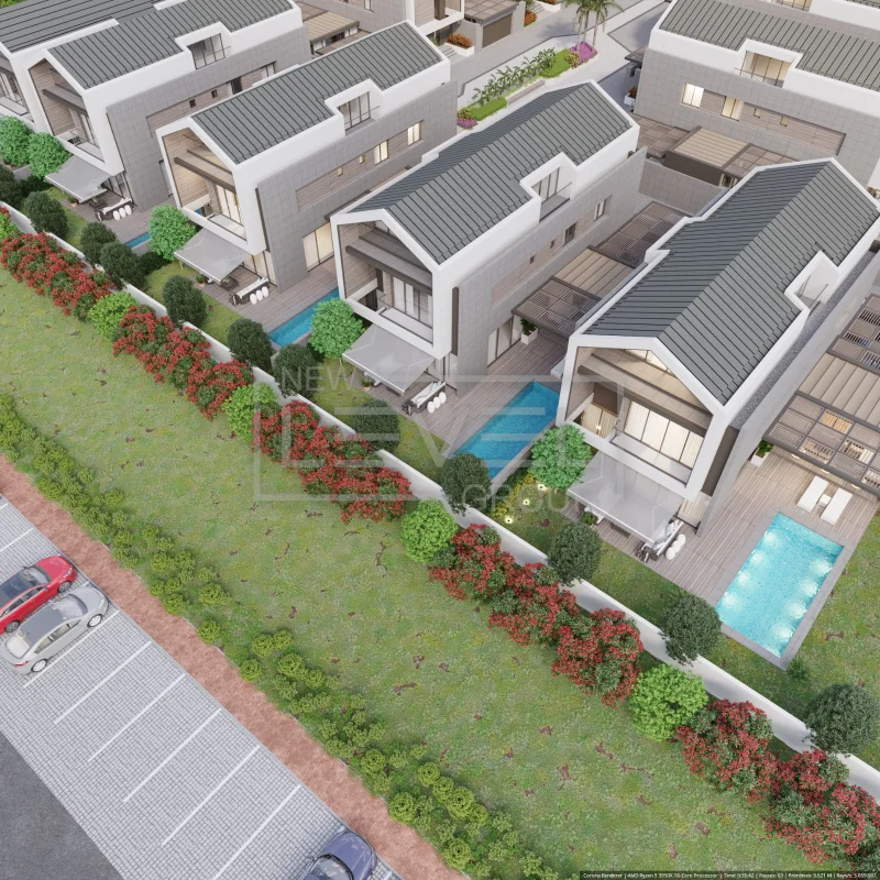 Modern villas in Antalya's Lara district - private pool, garden, and ideal location