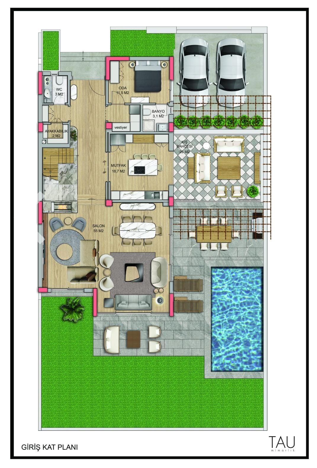 Modern villas in Antalya's Lara district - private pool, garden, and ideal location