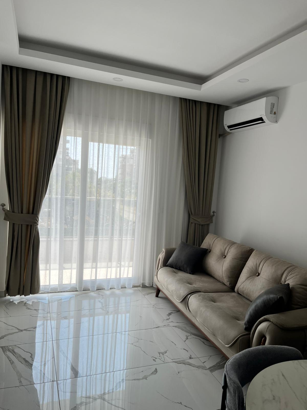 Avsallar 3. Bölge'de modern bir sitede yer alan 1+1 dairenin uzun süreli kiralanması.