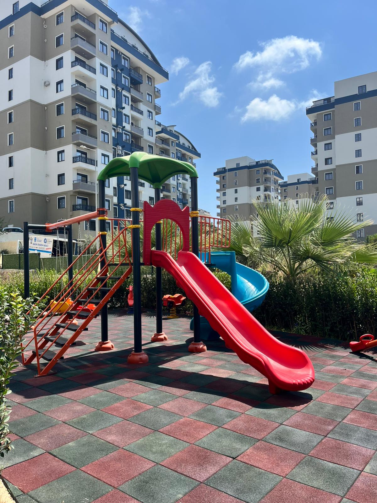 Avsallar 3. Bölge'de modern bir sitede yer alan 1+1 dairenin uzun süreli kiralanması.