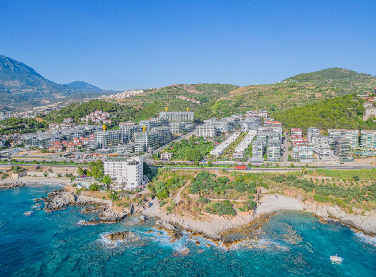 Kargicak'ta deniz manzaralı, tasarımcı imzalı 2+1 daire - sahibinden, plaja 300 metre mesafede.