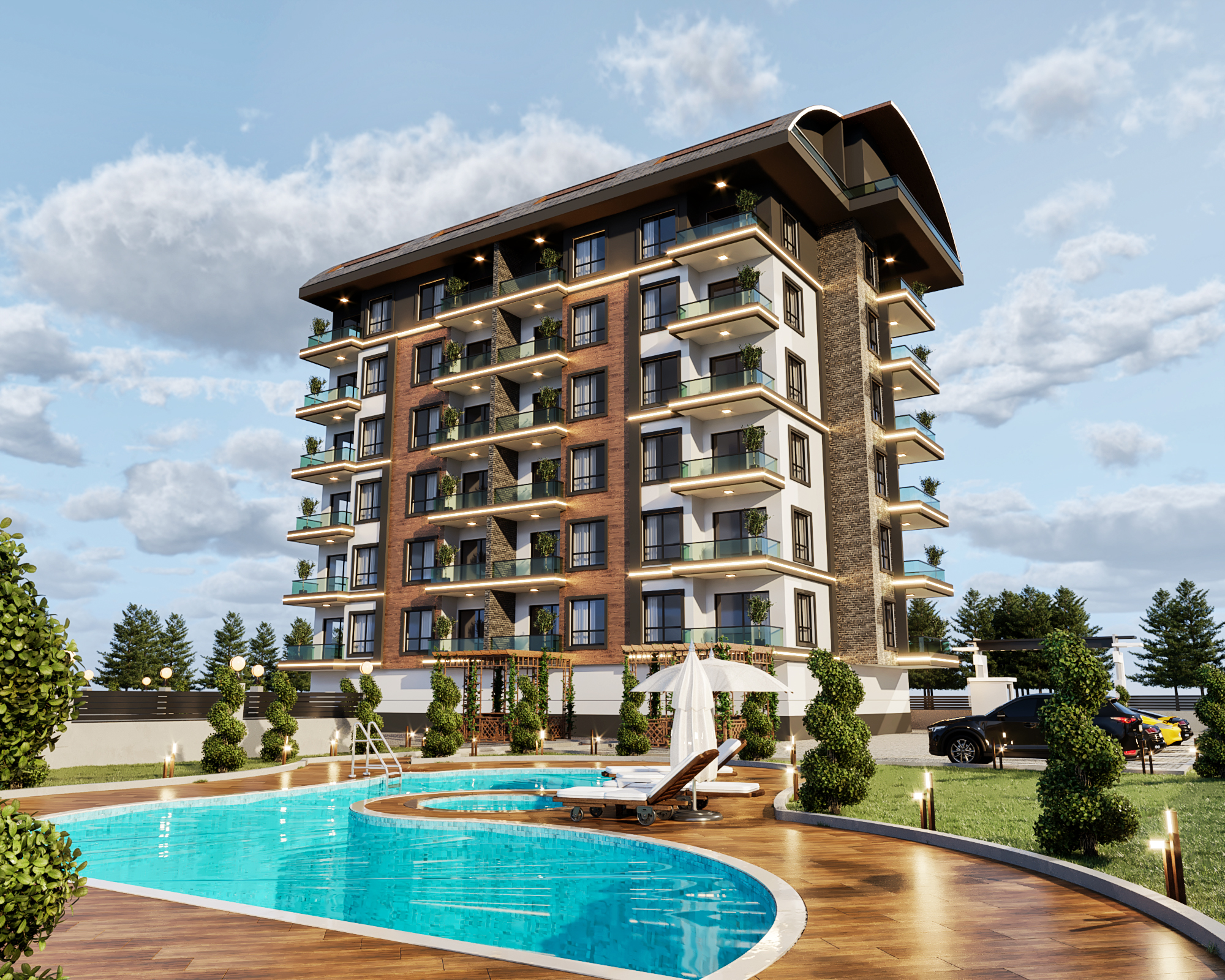 Commercial real estate in Alanya - 1+1 apartments in a modern complex in the Demirtas district