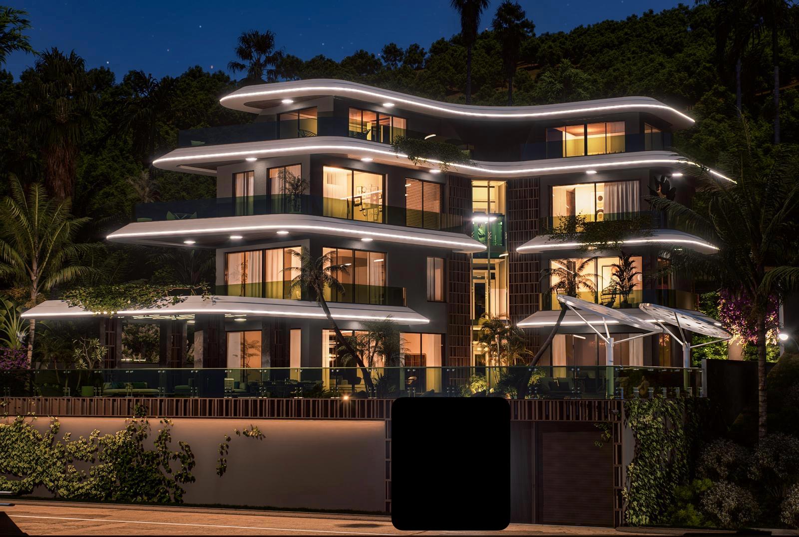 Kontur aydınlatmalı panoramik pencereleriyle villa Kargıcak’ta satışta