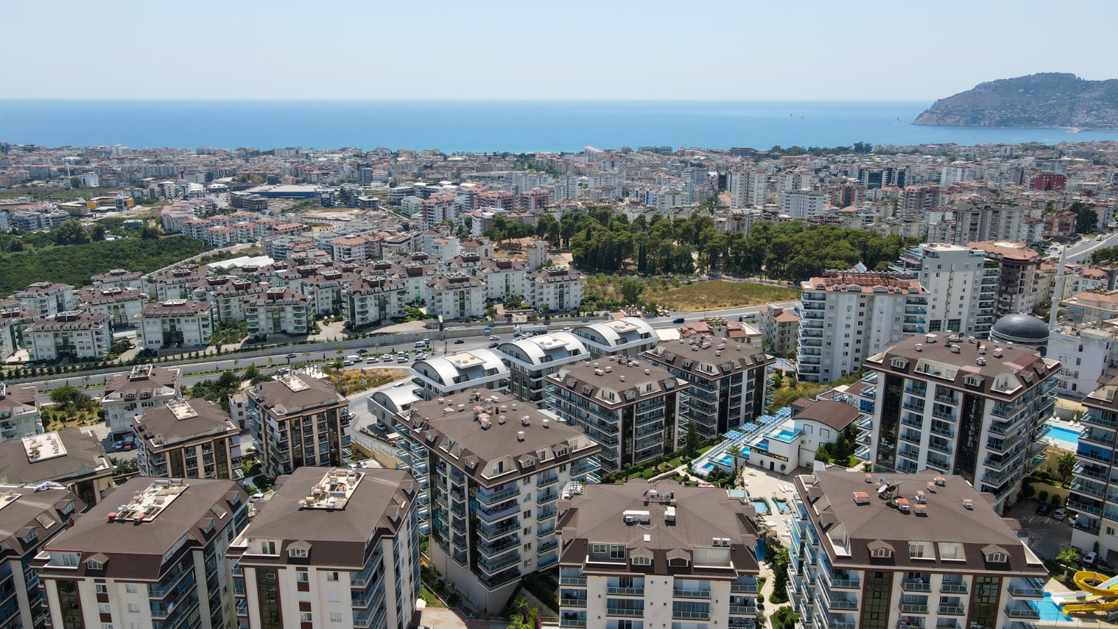 Квартира 1+1 в Алании с видом на море – мебель, престижный комплекс, район Оба