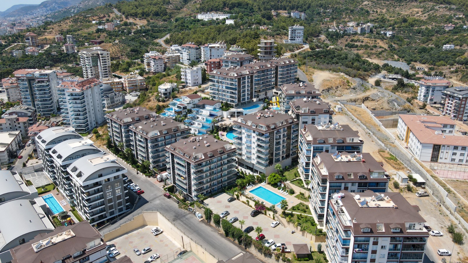 Квартира 1+1 в Алании с видом на море – мебель, престижный комплекс, район Оба