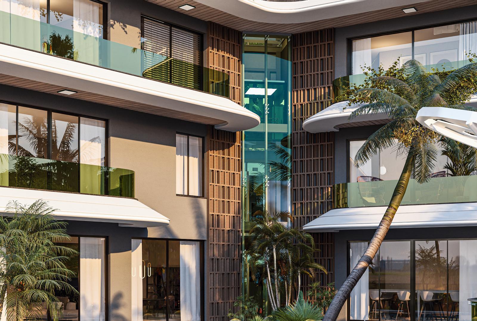 Kavisli beyaz saçakları ve panoramik camlarıyla modern villa Kargıcak’ta
