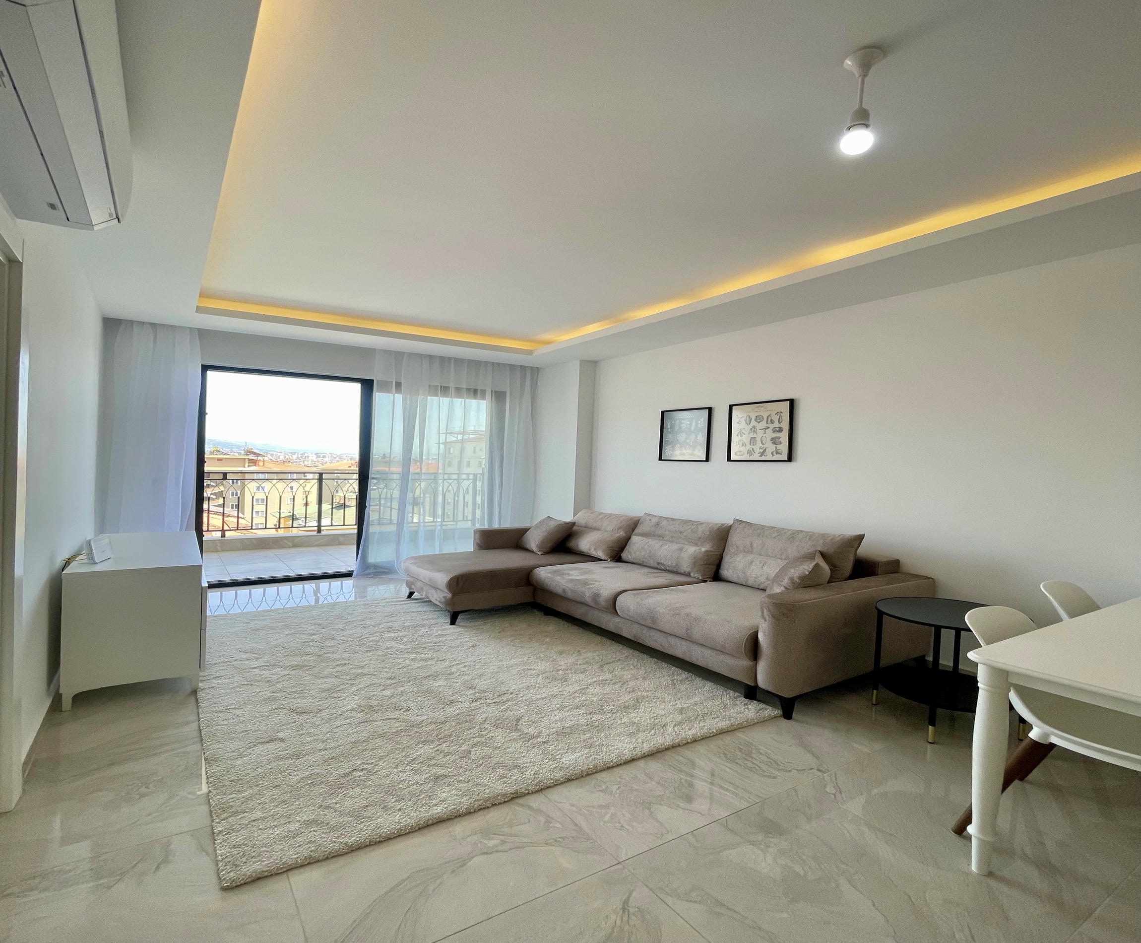 Квартира 2+1 под ВНЖ в Алании, район Оба – мебель, вид на море и горы