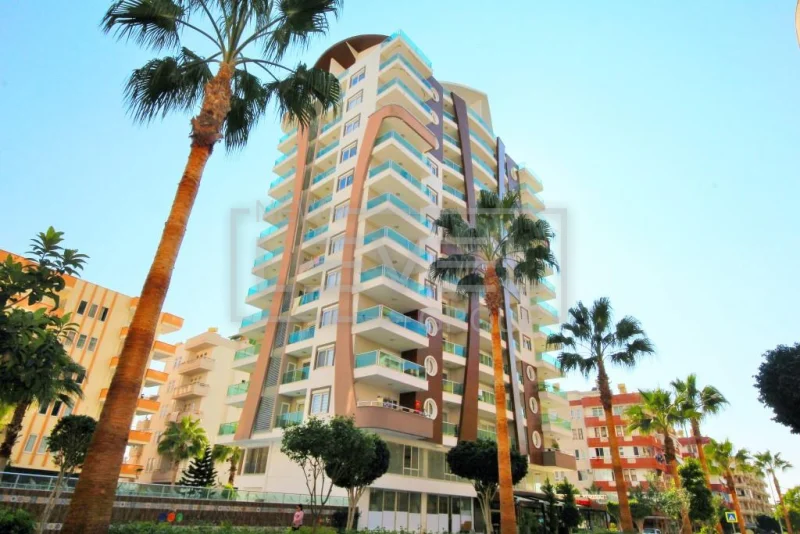 Квартира 1+1 в Алании, район Махмутлар - 70 м², мебель, вид на горы, рядом с морем