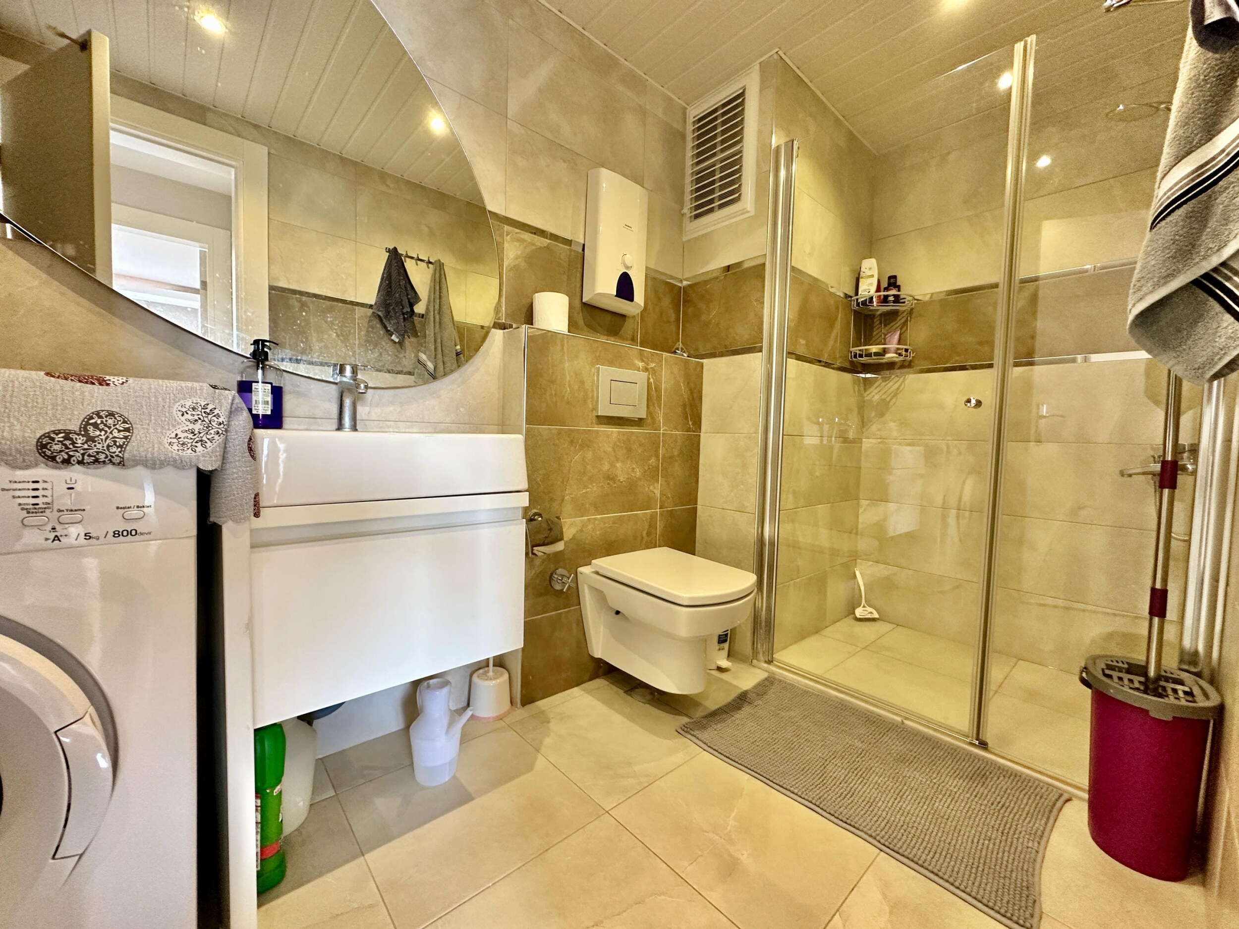 Квартира 1+1 в Алании, район Махмутлар - 70 м², мебель, вид на горы, рядом с морем