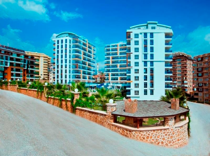 Квартира 1+1 в Алании, район Тосмур - новая мебель, вид на море
