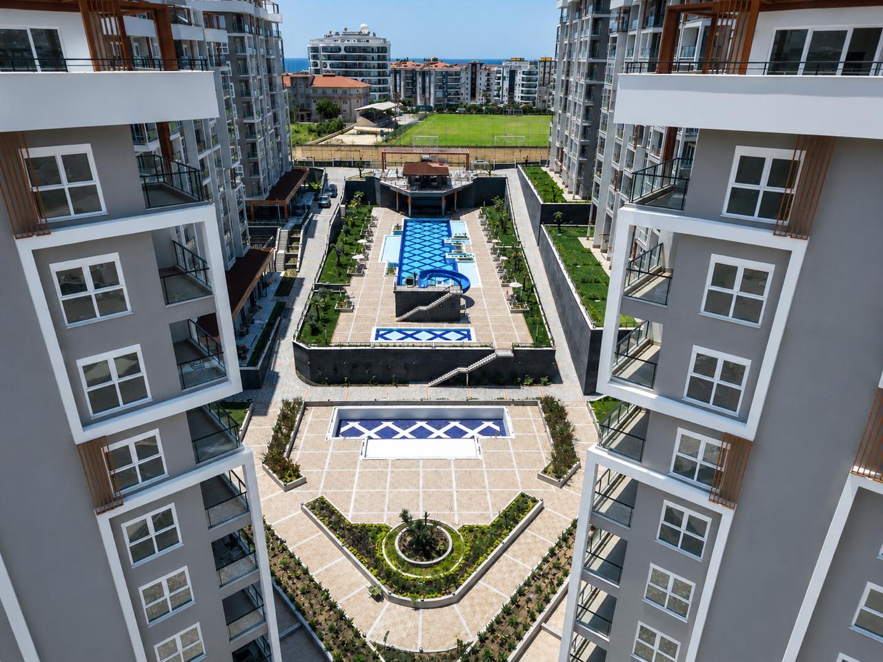 Квартира 2+1 в Авсалларе - современный комплекс, 800 м до пляжа Инджекум