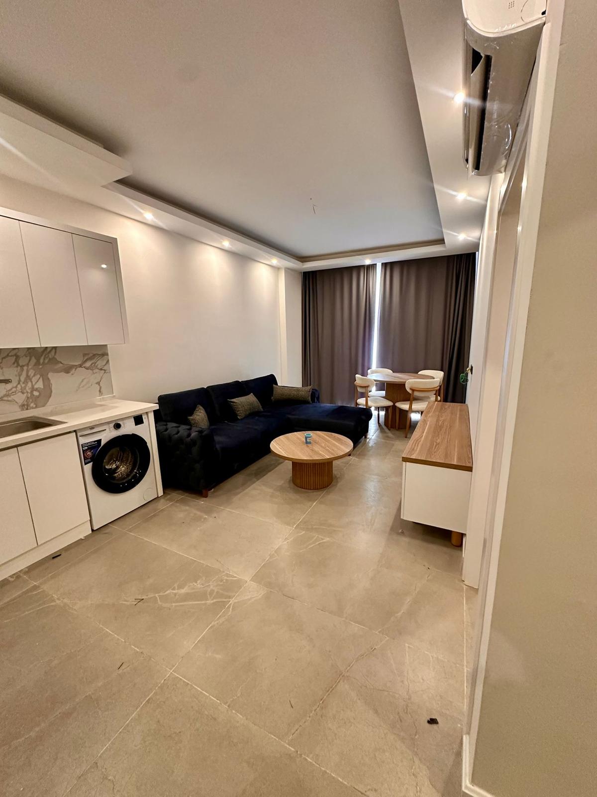 Квартира 1+1 в Алании - новая мебель, 280 м до пляжа, район Каргыджак