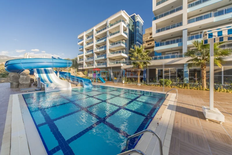 Kaydıraklı açık havuz: Kestel, Alanya’da satılık 3+1 daire, Türkiye — New Level Group