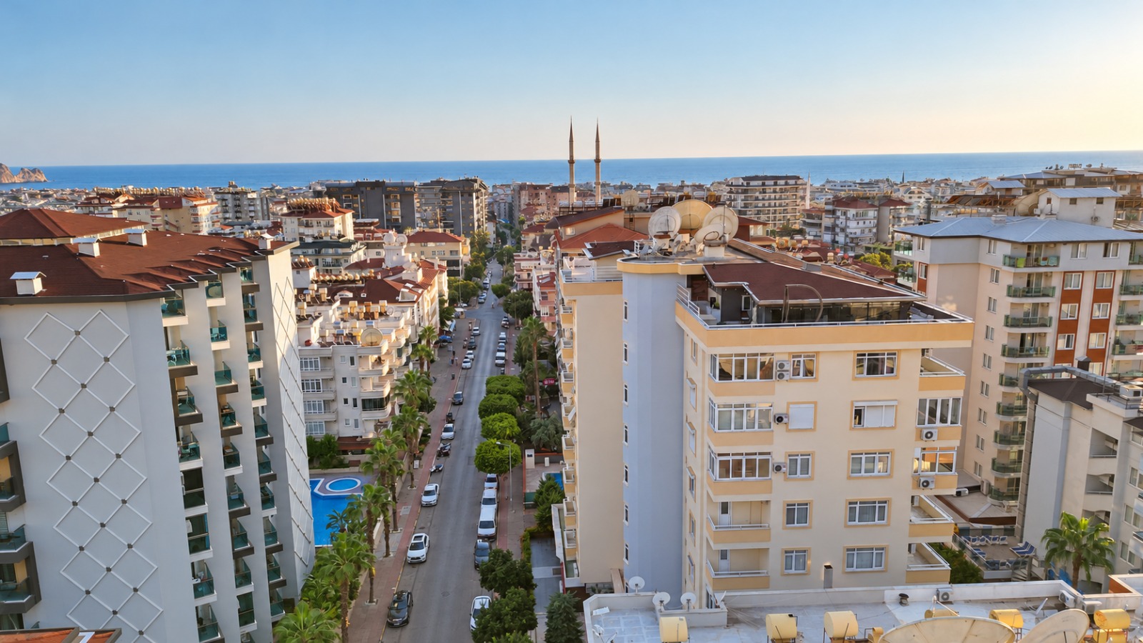 Квартира 2+1 в Алании под ВНЖ, район пляжа Клеопатра - 130 м², мебель, вид на море и крепость
