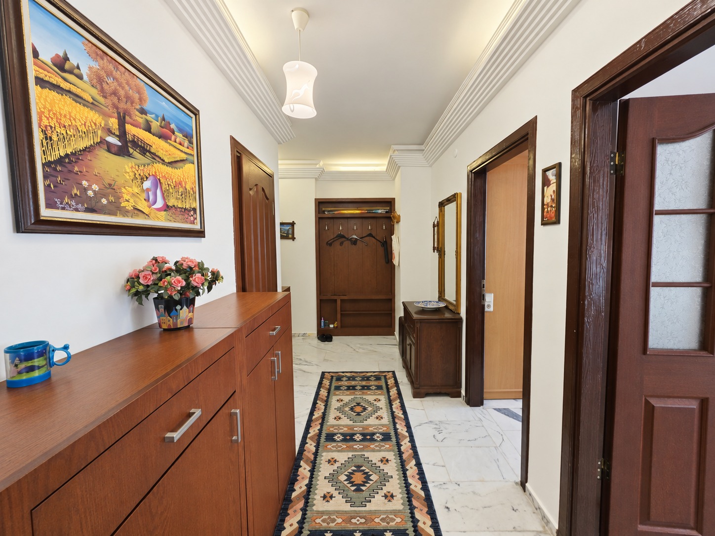 Квартира 2+1 в Алании под ВНЖ, район пляжа Клеопатра - 130 м², мебель, вид на море и крепость