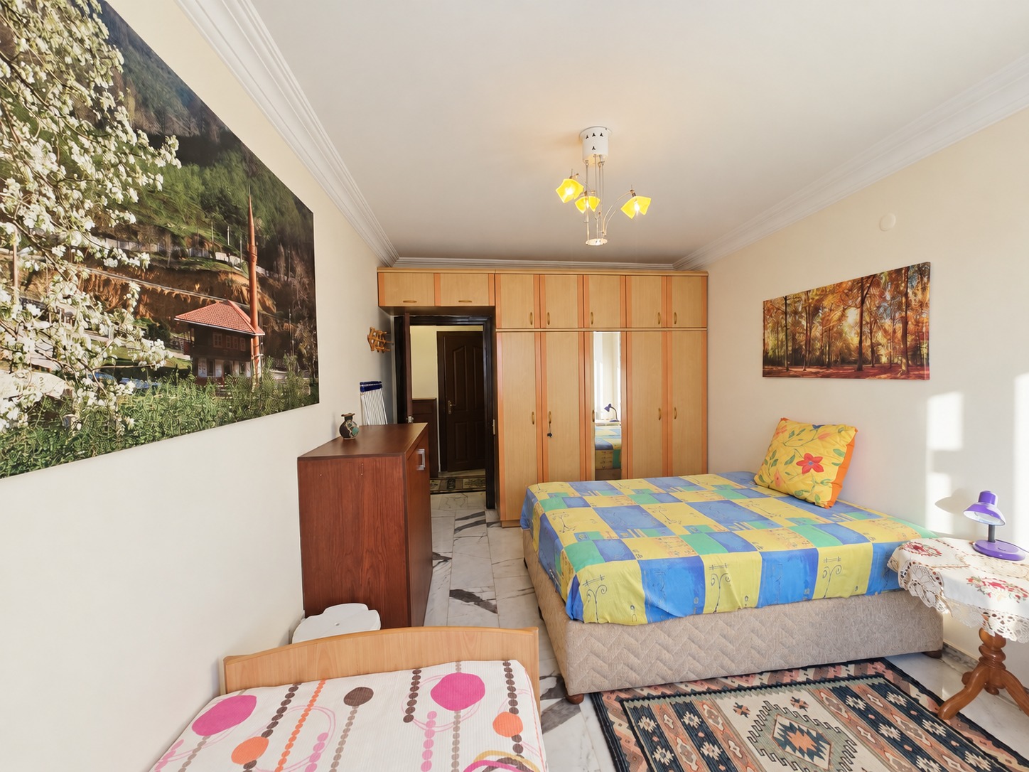 Квартира 2+1 в Алании под ВНЖ, район пляжа Клеопатра - 130 м², мебель, вид на море и крепость