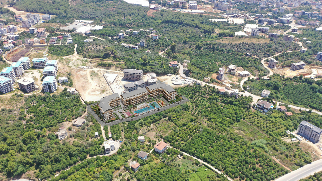 Yeşil tepelerde havuzlu konut sitesi, Türkiye’de satılık evlerin bulunduğu alanda