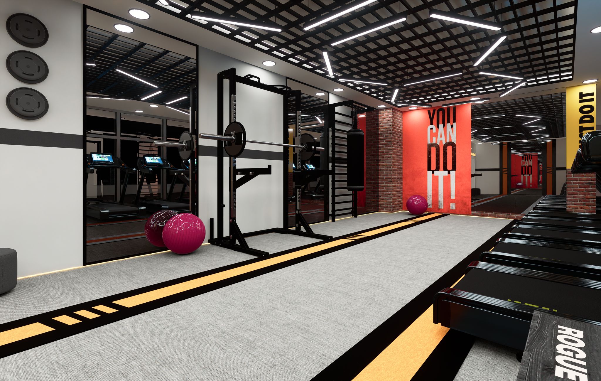 Spor salonunda koşu bantları ve halter rafı, Oba’da daire sakinleri için