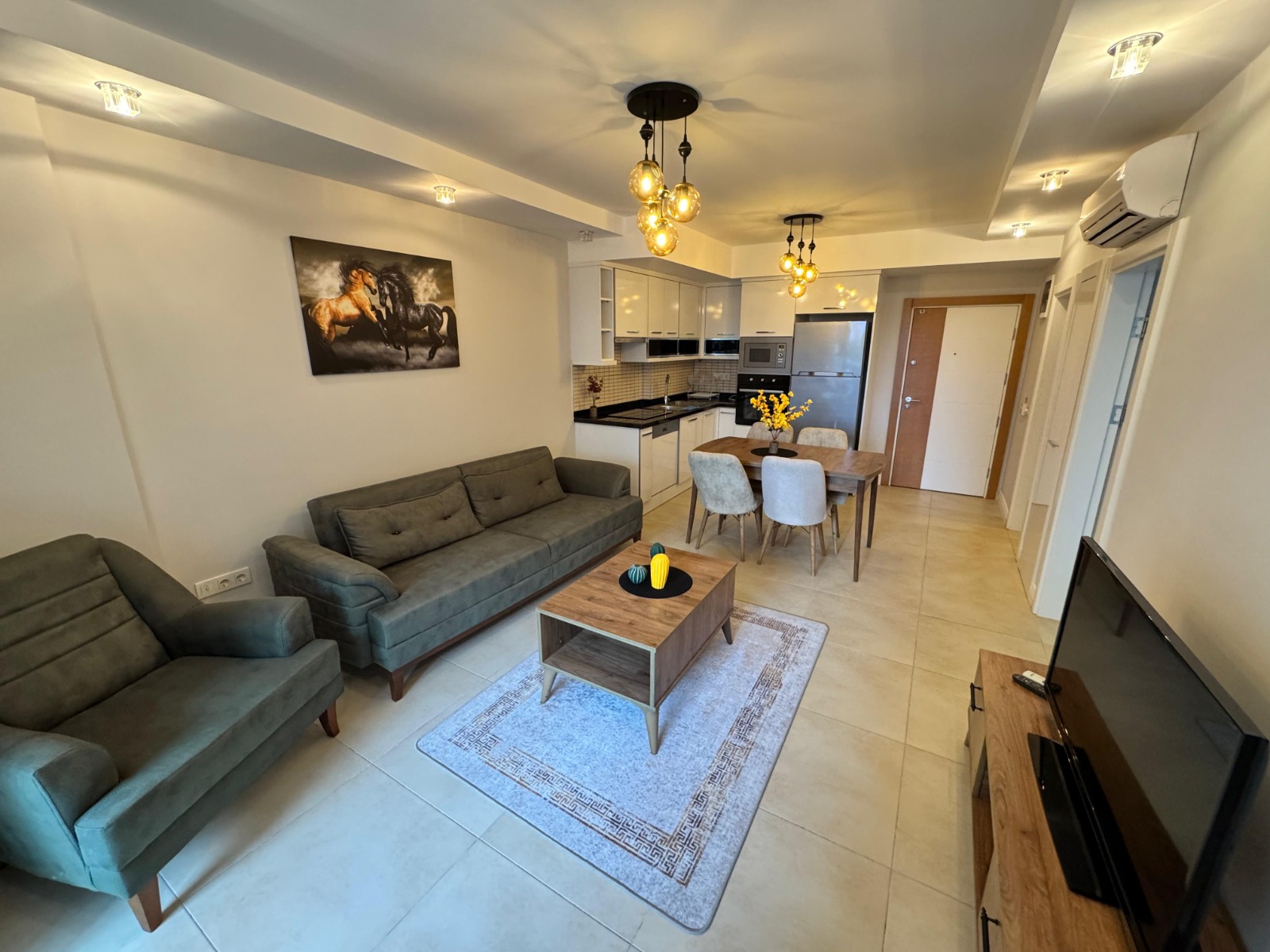 Квартира 1+1 в Джикджилли - 75 м², меблирована, остеклённый балкон