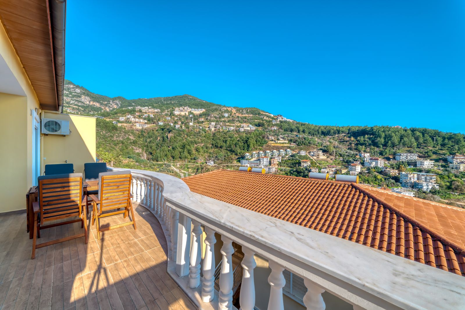 3+1 apartment in the Tepe area – furnished, sea view in an apart-villa