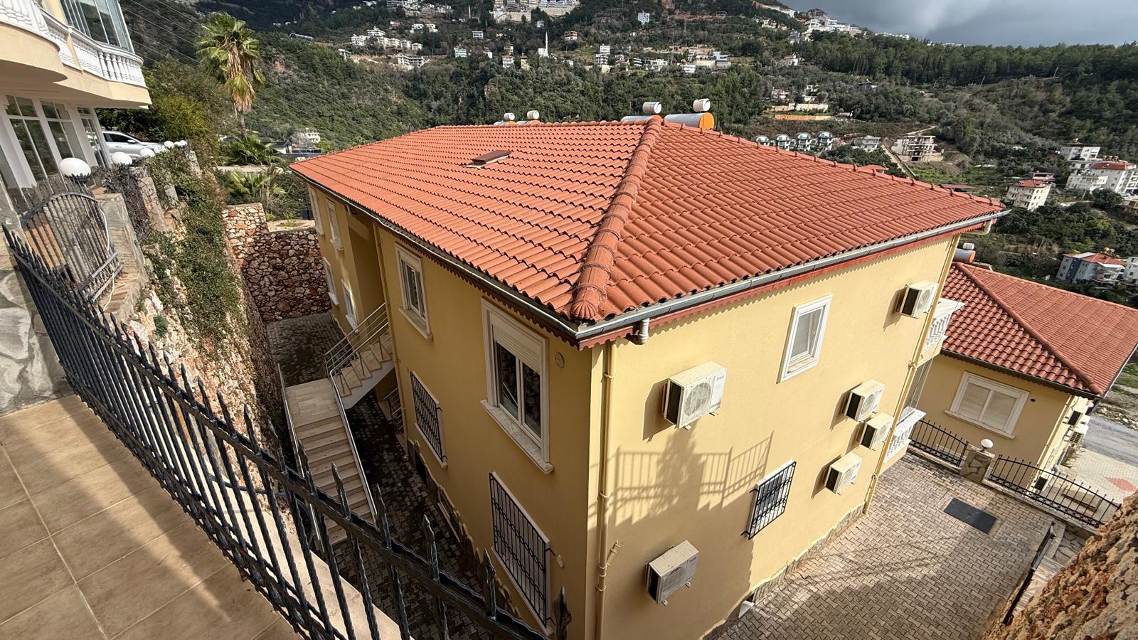 3+1 apartment in the Tepe area – furnished, sea view in an apart-villa