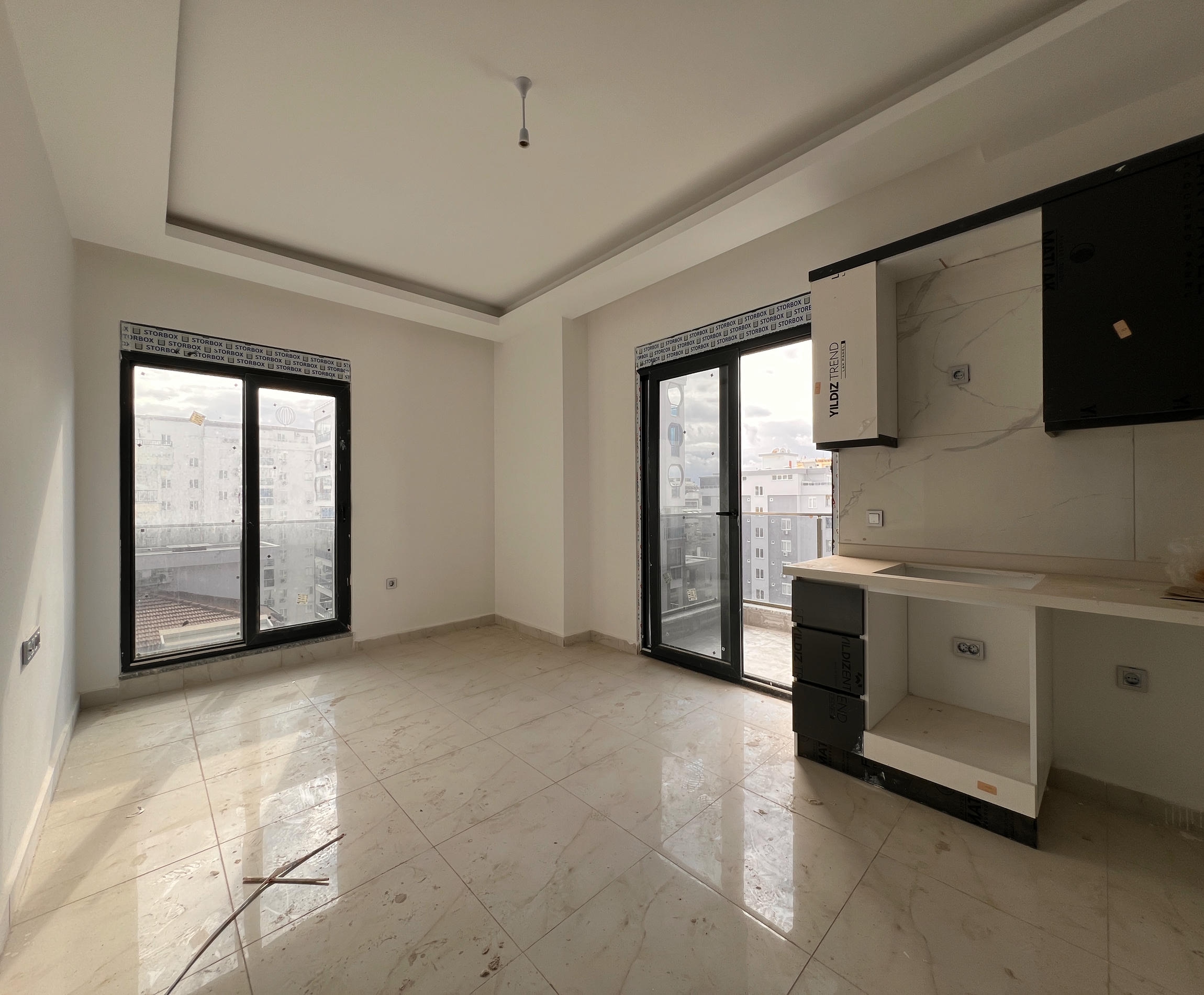 Квартира 1+1 57 м² с видом на море в Махмутларе - современный жилой комплекс