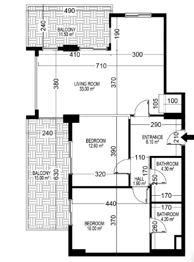 Меблированная квартира 2+1 132 м² в Махмутларе - продажа от собственника