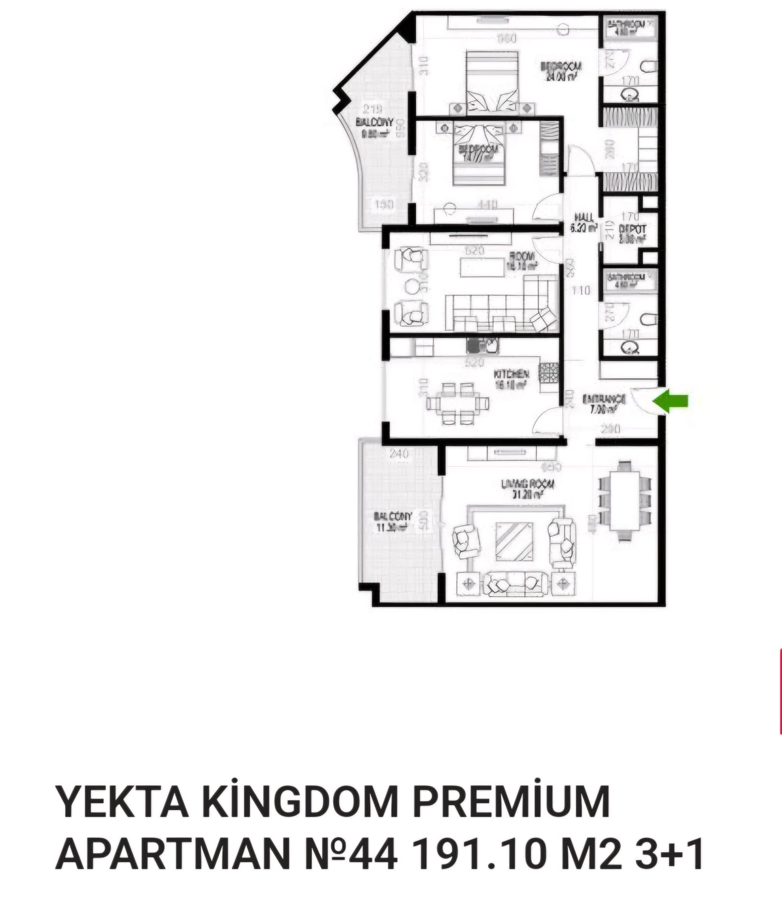 Ультралюксовая квартира 3+1 в центре Махмутлара - с мебелью, рассрочка до 3 месяцев