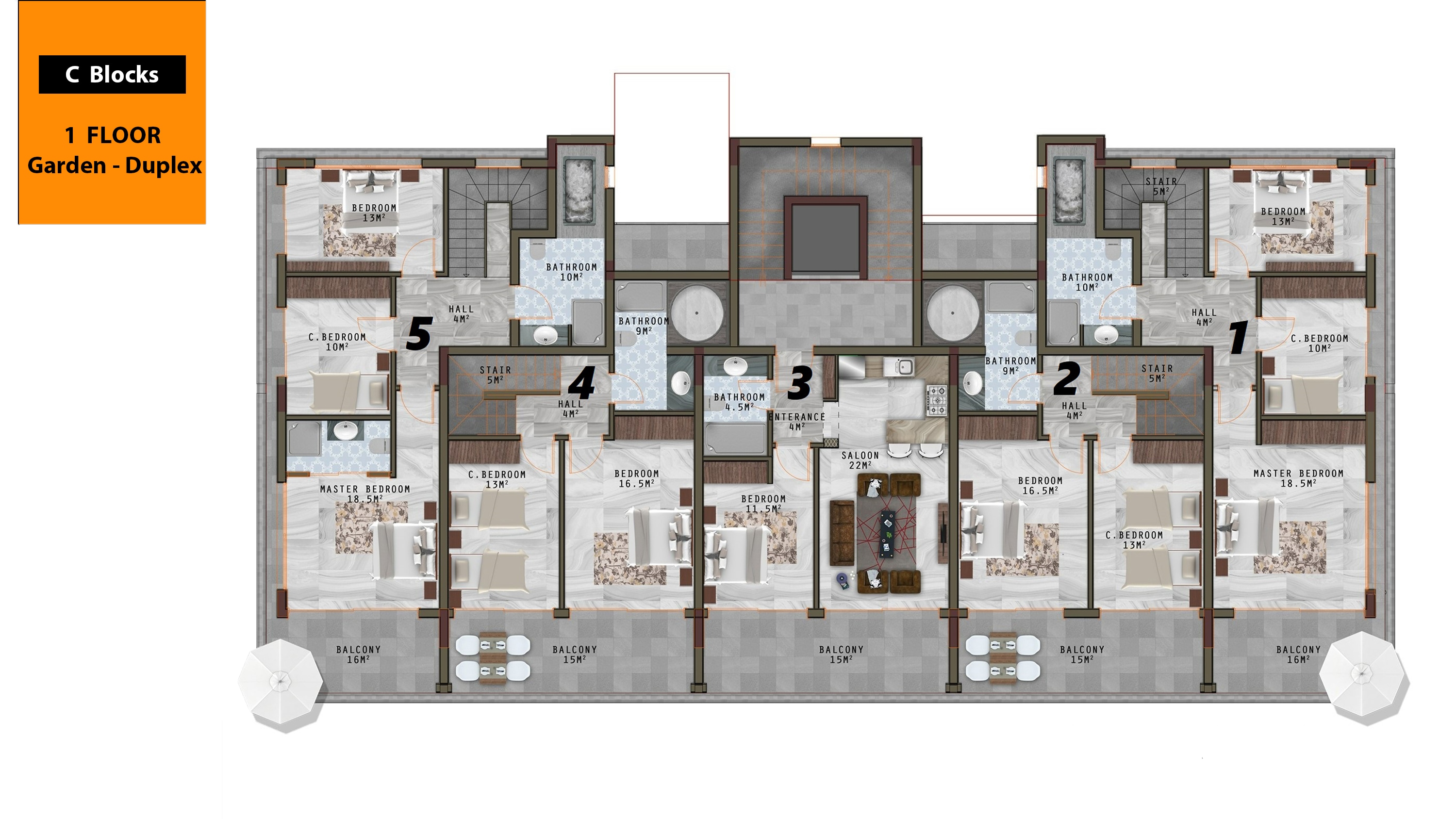 Садовый дуплекс 3+1 в Каргыджаке - собственный участок 300 м²