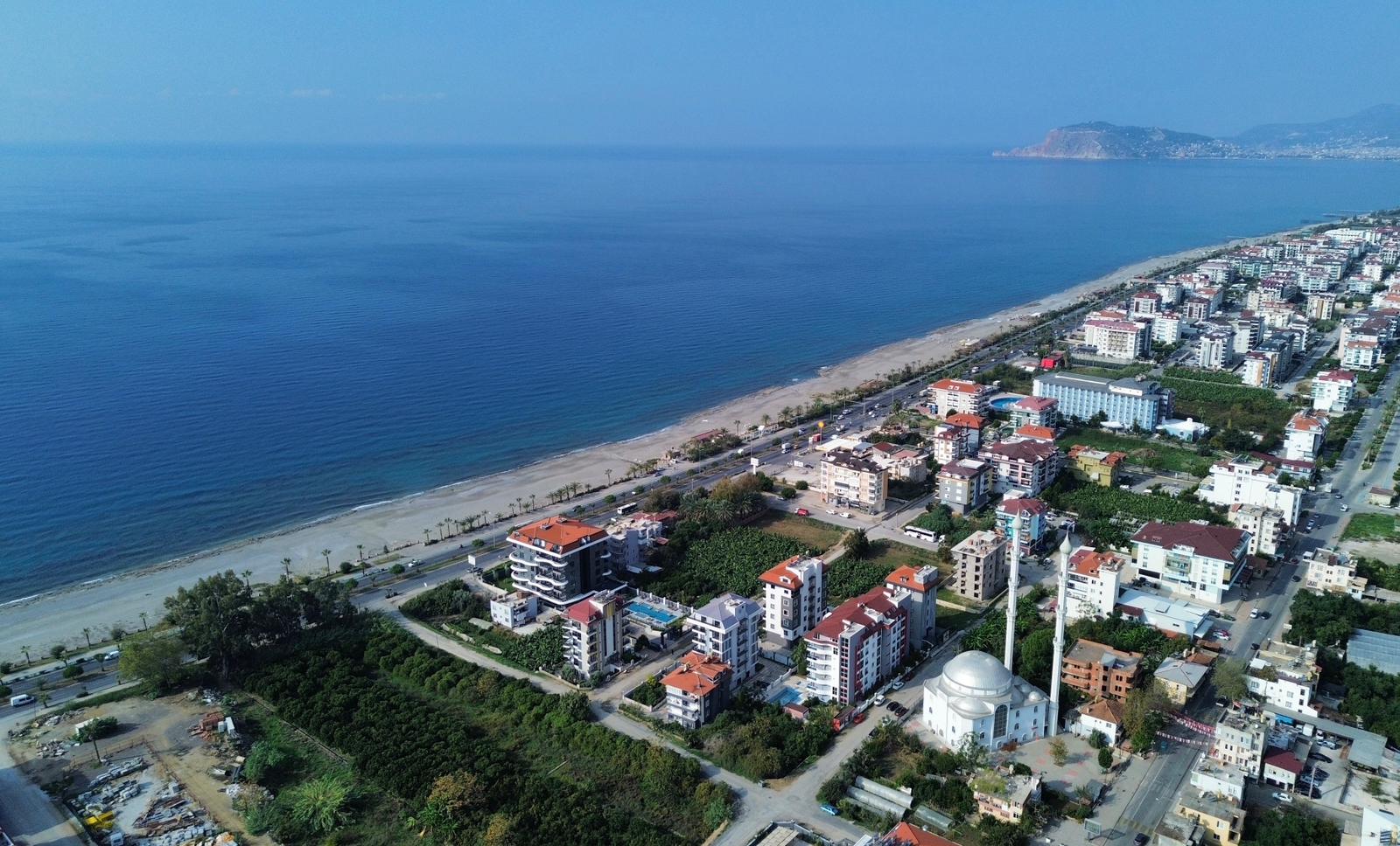 Квартира 1+1 с видом на море на первой линии в Кестеле - 47 м², без мебели, премиум-комплекс