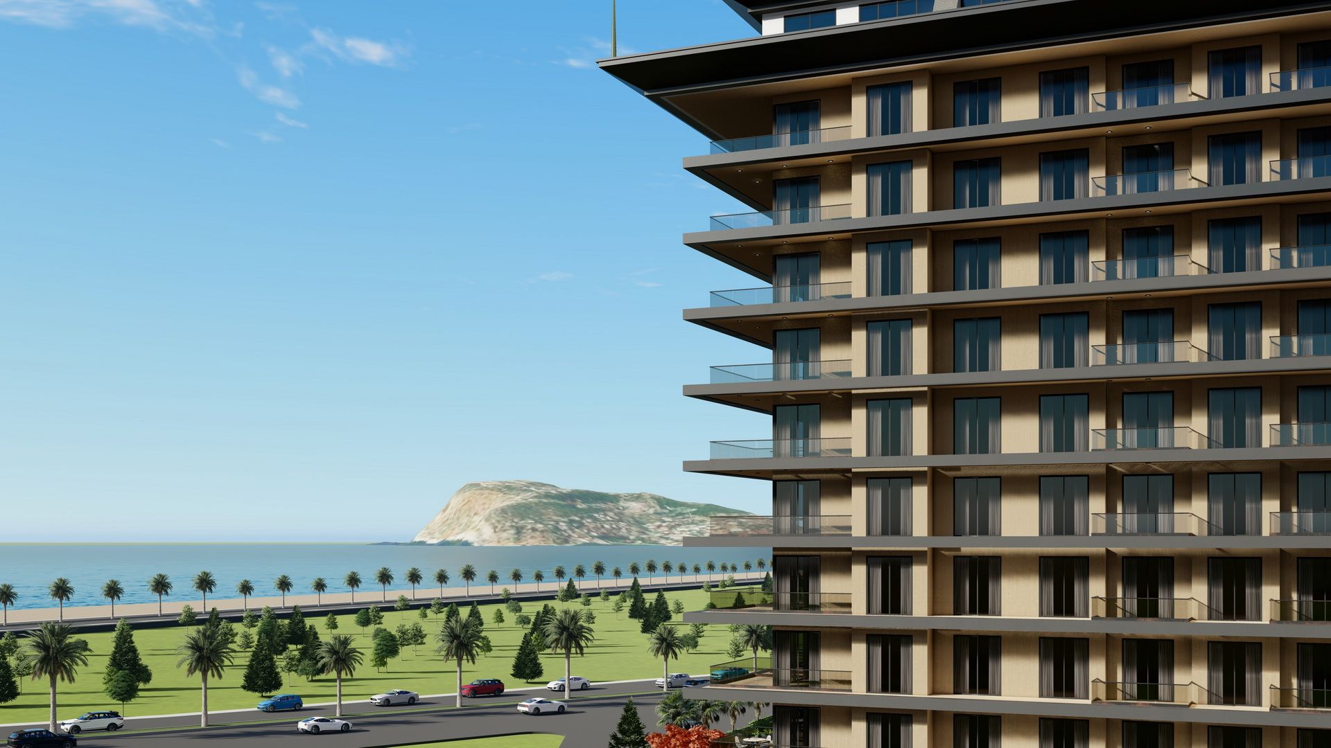 Balkonlu bina ve deniz: Tosmur’da Alanya’da satılık 2+1 penthouse, Türkiye’de — New Level Group